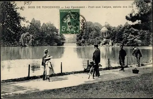 Ak Paris XII Bois de Vincennes, Daumesnil-See, Pont aux Carpes