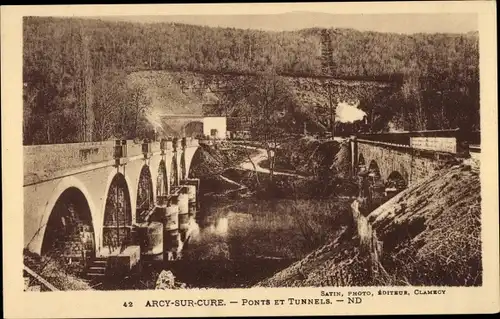 Ak Arcy-sur-Cure Yonne, Brücken und Tunnel