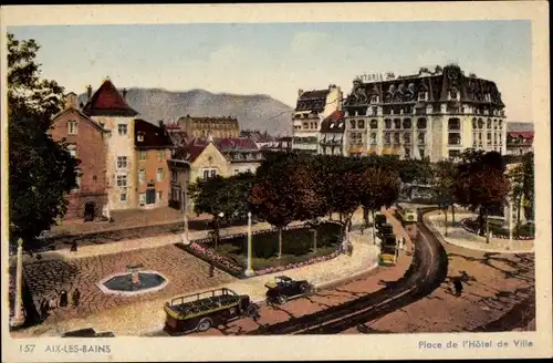 Ak Aix les Bains Savoie, Place de l’Hotel de Ville