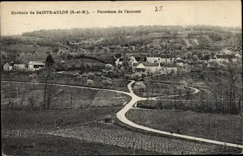 Ak Sainte-Aulde Seine et Marne, Panorama von Caumont