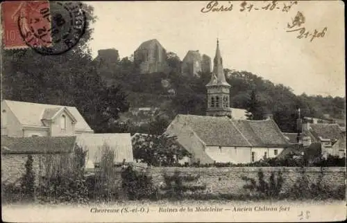 Ak Chevreuse-Yvelines, Ruines de la Madeleine, Altes Schloss