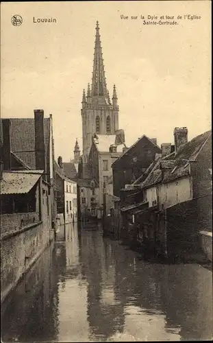 Ak Leuven Leuven Flämisch-Brabant, Dyle, Kirche St. Gertrude