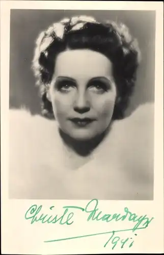 Foto Ak Schauspielerin Christl Mardayn, Portrait, Autogramm