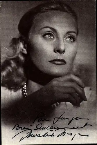 Ak Schauspielerin Michèle Morgan, Portrait, Autogramm