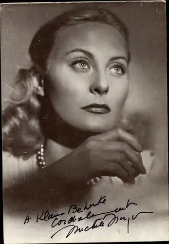 Ak Schauspielerin Michèle Morgan, Portrait, Autogramm