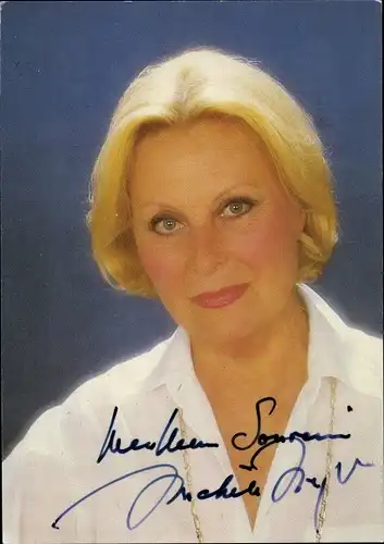 Foto Schauspielerin Michele Morgan, Portrait, Autogramm