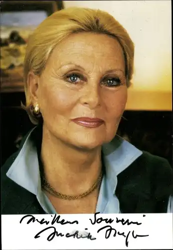 Foto Schauspielerin Michèle Morgan, Portrait, Autogramm