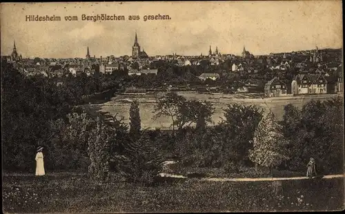 Ak Hildesheim in Niedersachsen, Ortsansicht, Blick vom Bergschlößchen