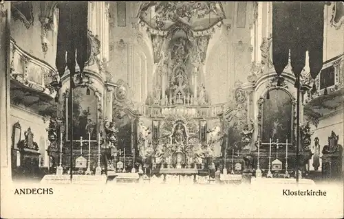 Ak Andechs am Ammersee Oberbayern, Klosterkirche, Innenraum