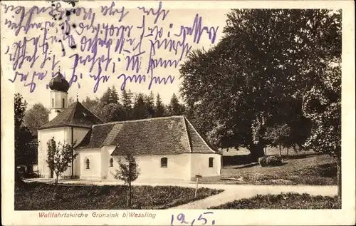 Ak Wessling Weßling Oberbayern, Wallfahrtskirche Grünsink