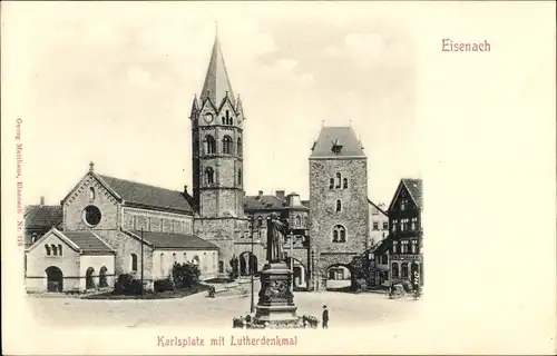 Ak Lutherstadt Eisenach in Thüringen, Karlsplatz, Lutherdenkmal