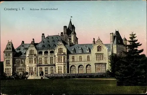 Ak Kronberg im Taunus, Cronberg, Schloss Friedrichshof, Außenansicht