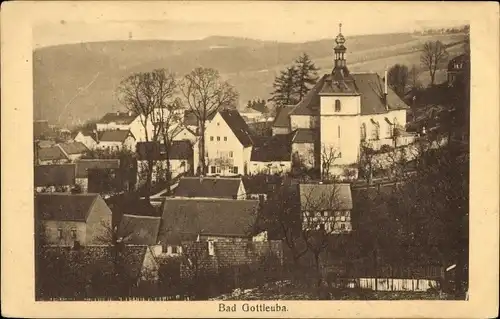 Ak Bad Gottleuba in Sachsen, Totalansicht, Kirche