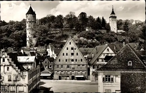 Ak Biberach an der Riß in Oberschwaben, Kapellenplatz, Weißer Turm, Gigelturm