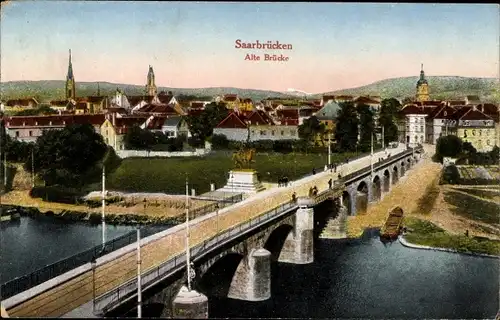 Ak Saarbrücken im Saarland, Alte Brücke