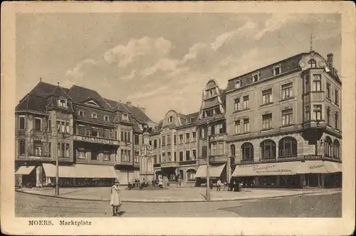 Ak Moers am Niederrhein, Marktplatz