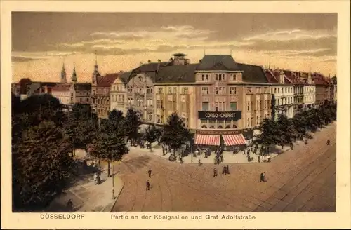 Ak Düsseldorf am Rhein, Königsallee, Graf Adolfstraße, Passanten