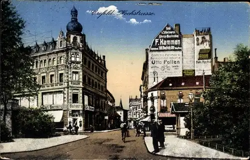 Ak Krefeld am Niederrhein, Hochstraße, Otto Pollen, F. Kammen, Passanten, Berners