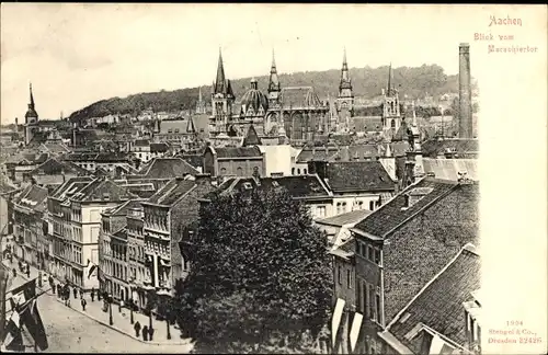 Ak Aachen in Nordrhein Westfalen, Blick vom Marschiertor