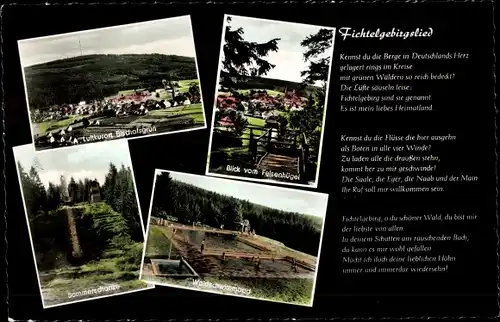 Ak Bischofsgrün im Fichtelgebirge, Waldschwimmbad, Felsenhügel