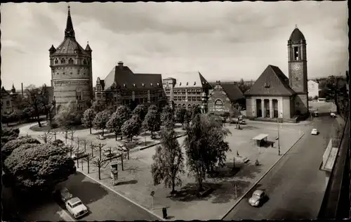 Ak Worms am Rhein, Lutherkirche, Karlsplatz