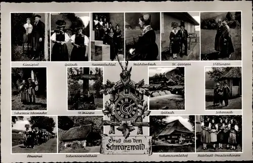 Ak Villingen im Schwarzwald, Trachten, Häuser, St. Georgen