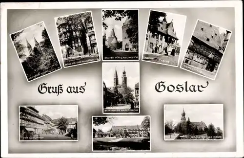 Ak Goslar am Harz, Marktkirche, Rathaus, Breites Tor