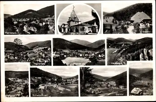 Ak Bad Herrenalb im Schwarzwald, Kurhaus, Schwimmbad, Panorama