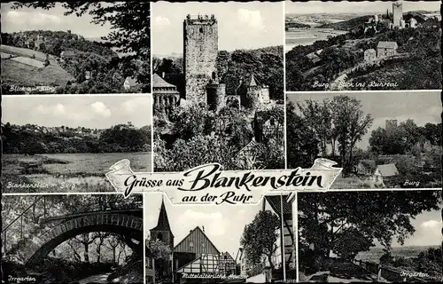 Ak Blankenstein Hattingen Ruhr, Irrgarten, Mittelalterliche Häuser