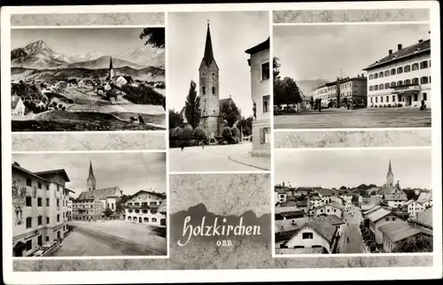 Ak Holzkirchen in Oberbayern, Totalansicht, Teilansichten, Kirche, Oberbräu
