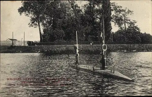 Ak Französisches U Boot