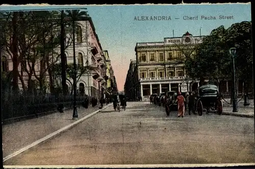 Ak Alexandria Ägypten, Cherif Pacha Street
