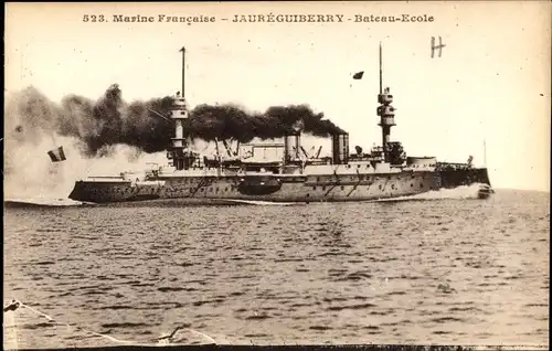 Ak Französisches Kriegsschiff, Jauréguiberry, Bateau Ecole