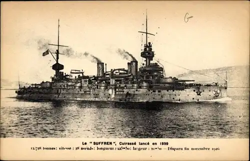 Ak Französisches Kriegsschiff, Suffren, Cuirasse