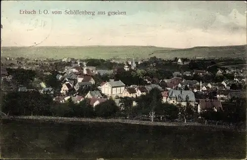 Ak Erbach im Odenwald Hessen, Totalansicht, Schöllenberg