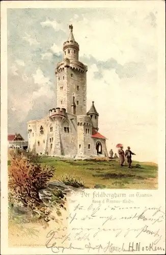 Künstler Litho Fries, E., Schmitten im Hochtaunuskreis Hessen, Der Feldbergturm