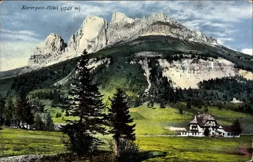 Ak Südtirol Italien, Karerpass-Hotel