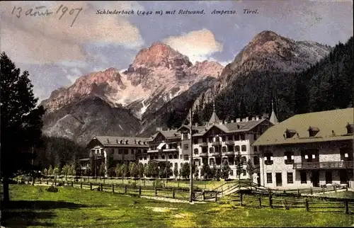 Ak Apezzo Südtirol, Schluderbach mit Rotwand, Hotel
