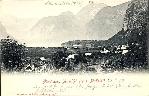 Ak Obertraun Oberösterreich, Aussicht gegen Hallstatt