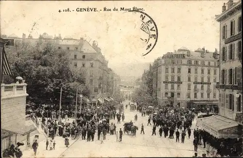 Ak Genf Genf Schweiz, Rue du Mont Blanc