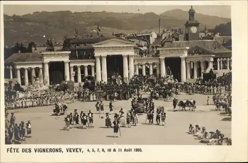 Ak Vevey Kt. Waadt Schweiz, Winzerfest