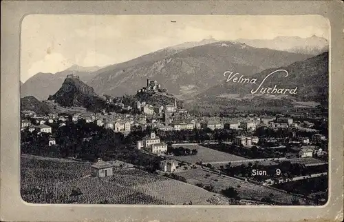 Ak Sion Sitten Kanton Wallis, Gesamtansicht