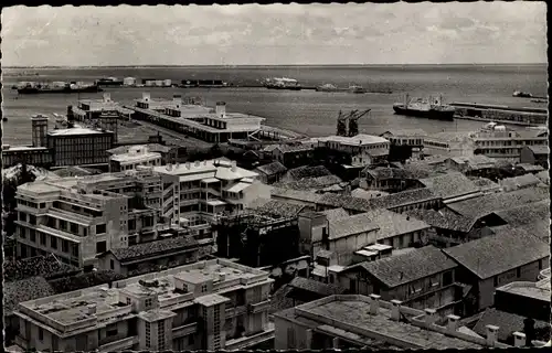 Ak Dakar Senegal, Gesamtansicht mit Hafen
