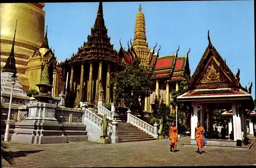 Ak Bangkok Thailand, Wat Tempel PHRA KEO, Mönche