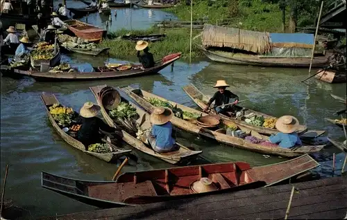 Ak Thailand, Schwimmender Markt Wat Sai, Dhonburi