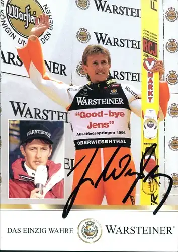 Ak Skispringer Jens Weißflog, Portrait, Autogramm