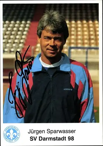 Ak Trainer Jürgen Sparwasser, Portrait, Autogramm, SCV Darmstadt 98