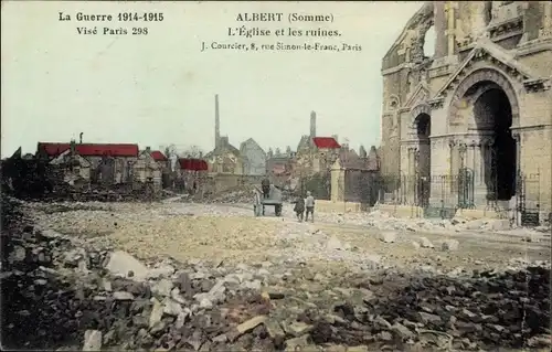 Ak Albert Somme, Kirche und Ruinen