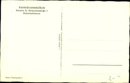 Ak Dresden Neustadt, Landesfeuerwehrschule, Speisesal