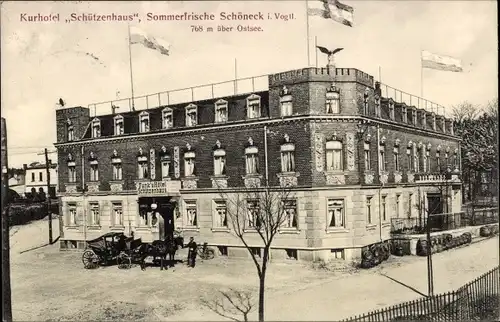 Ak Schöneck im Vogtland, Kurhotel Schützenhaus, Kutsche